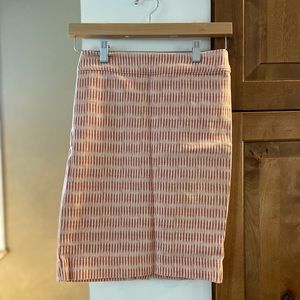 LOFT white and pink skirt
